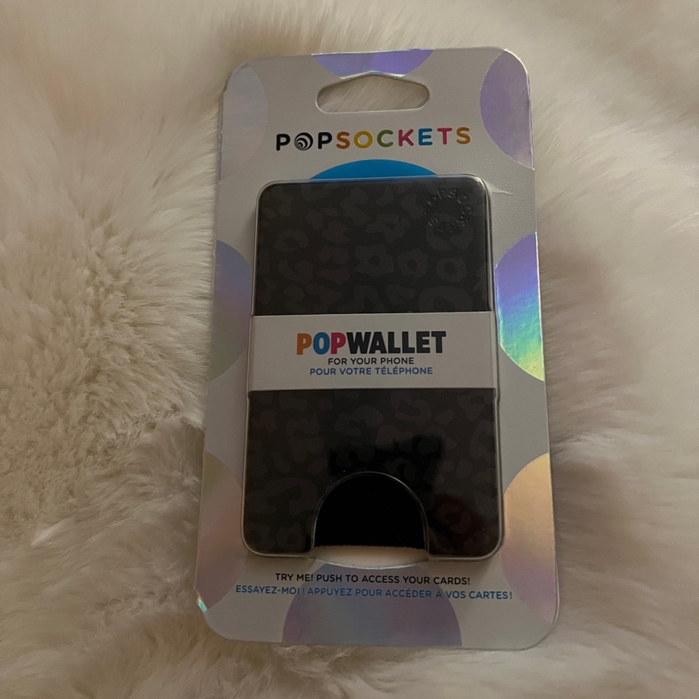 Brand new black cheetah pop wallet